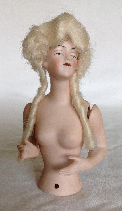 circa 1920's porcelain jointed German half doll